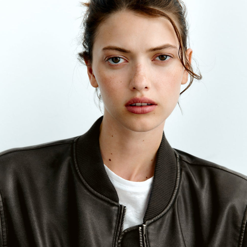 Women’s "A1-Elysium" Aviator | Midnight Black Premium Leather | Shearling-Trimmed Bomber Flying Jacket | Full Grain Apparel