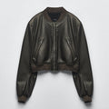 Women’s "A1-Elysium" Aviator | Midnight Black Premium Leather | Shearling-Trimmed Bomber Flying Jacket | Full Grain Apparel