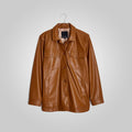 Women’s "Sienna" Leather Shirt Jacket | Ultra-Soft Premium Lambskin | Tailored Shacket | Full Grain Apparel