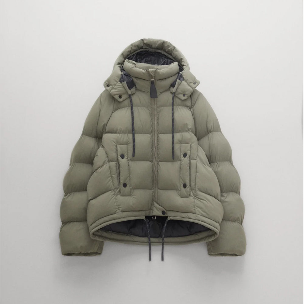 Women’s "Lunar Moss" Ultra-Light Puffer | Premium Dull Green Matte Finish | Weather-Resistant Quilted Outerwear | Full Grain Apparel