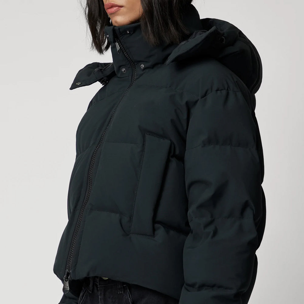 Women’s "Shadow Matte" Stealth Puffer | Premium Carbon Black Finish | High-Loft Insulated Winter Jacket | Full Grain Apparel