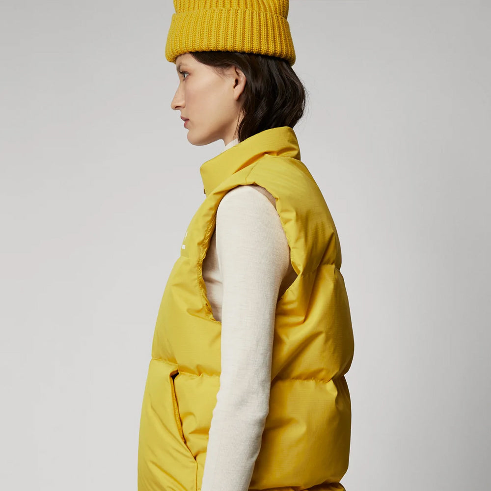 Women’s "Solar Core" Sleeveless Puffer | Premium Canary Yellow Matte Shell | Lightweight Insulated Winter Vest | Full Grain Apparel