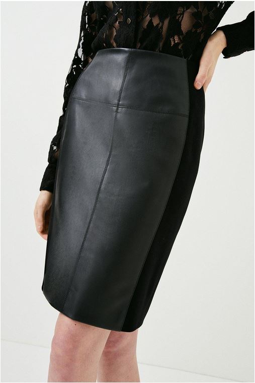 Women’s "Midnight Onyx" Lambskin Leather Pencil Skirt | Premium Black High-Waisted Bodycon Skirt | Full Grain Apparel