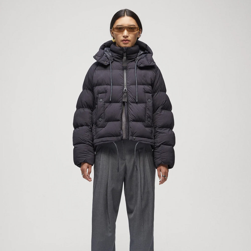 Women’s "Midnight Onyx" Essential Puffer | Premium Black Silk-Finish | Lightweight Quilted Winter Jacket | Full Grain Apparel