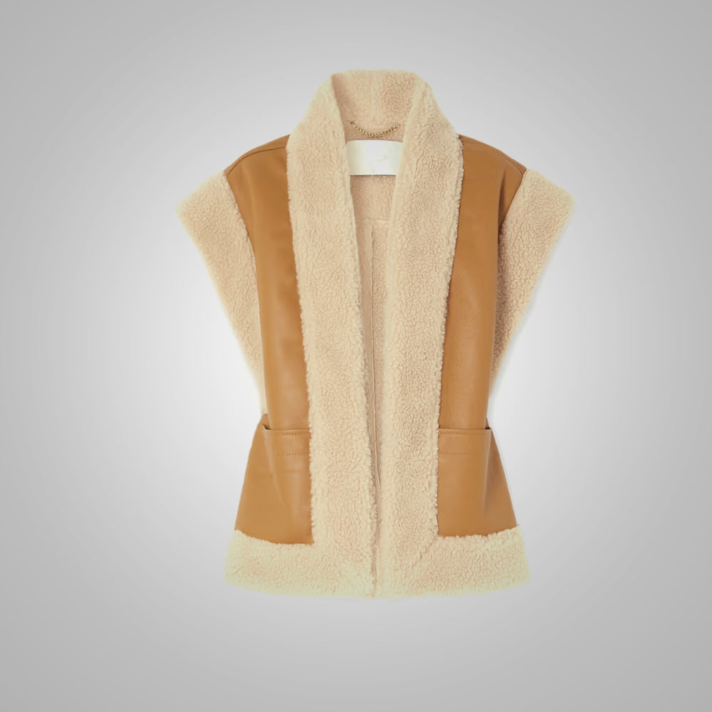 Women’s "Arctic Peak" Vest | Ultra-Thick Premium Sheepskin | High-Density Real Fur Shearling Leather Waistcoat | Full Grain Apparel