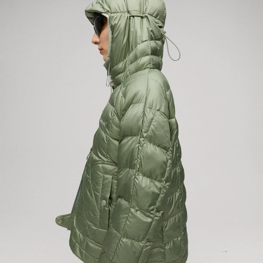 Women’s "Mint Glacier" Down Parka | Premium Light Green Water-Repellent Shell | Insulated Winter Coat with Storm Hood | Full Grain Apparel
