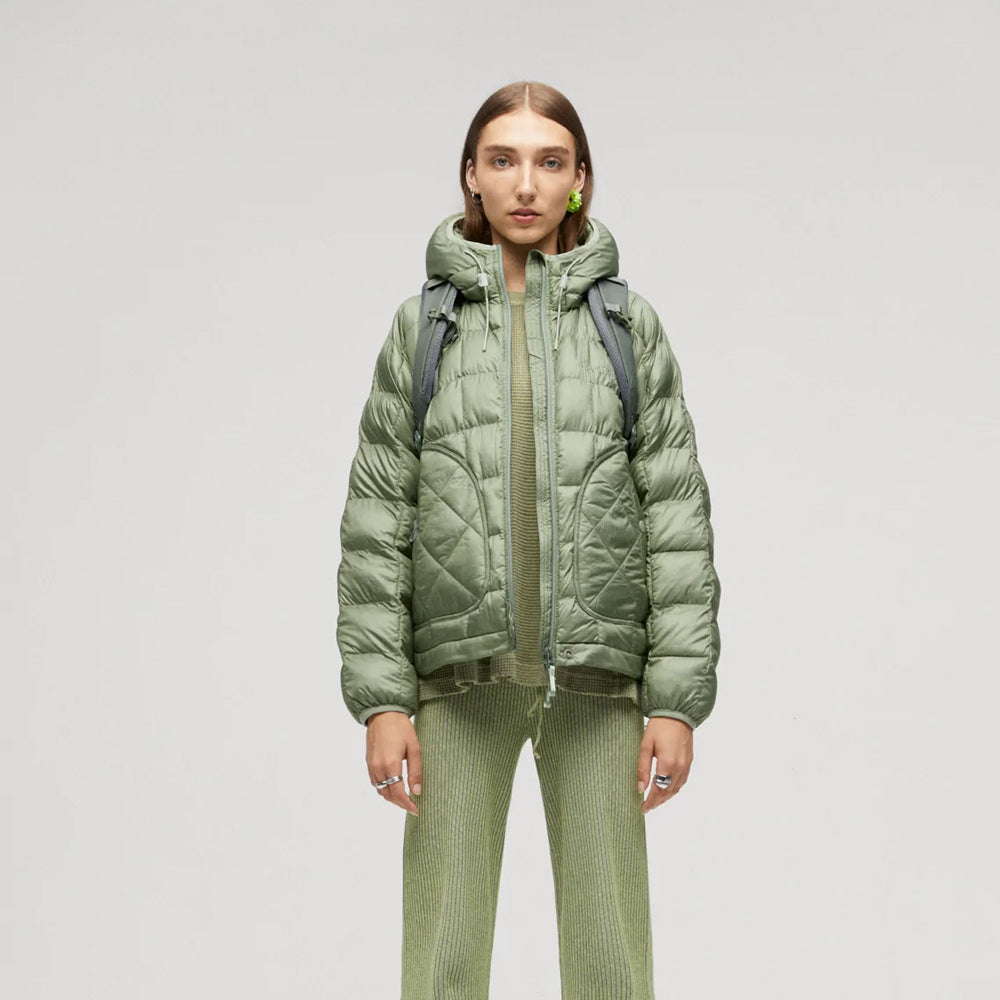 Women’s "Mint Glacier" Down Parka | Premium Light Green Water-Repellent Shell | Insulated Winter Coat with Storm Hood | Full Grain Apparel