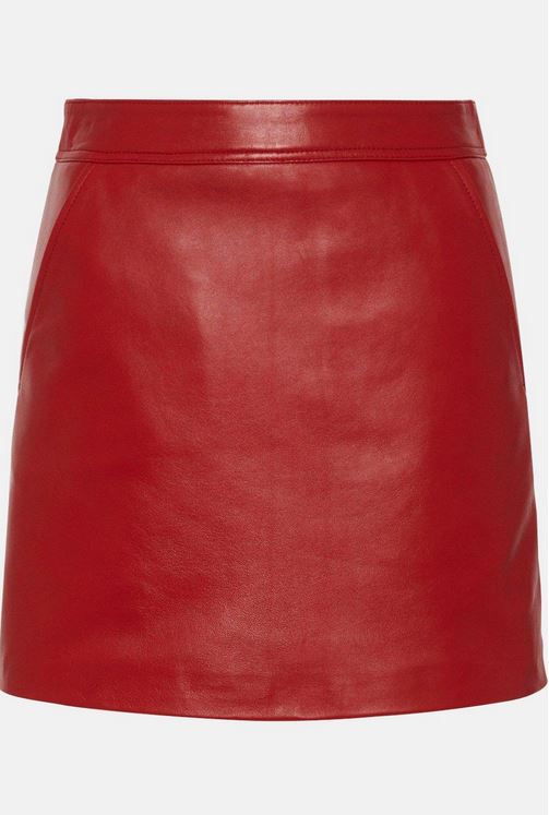 Minifalda de cuero "Crimson Flare" para mujer | Minifalda de piel de cordero roja de primera calidad | Prenda de cuero de plena flor