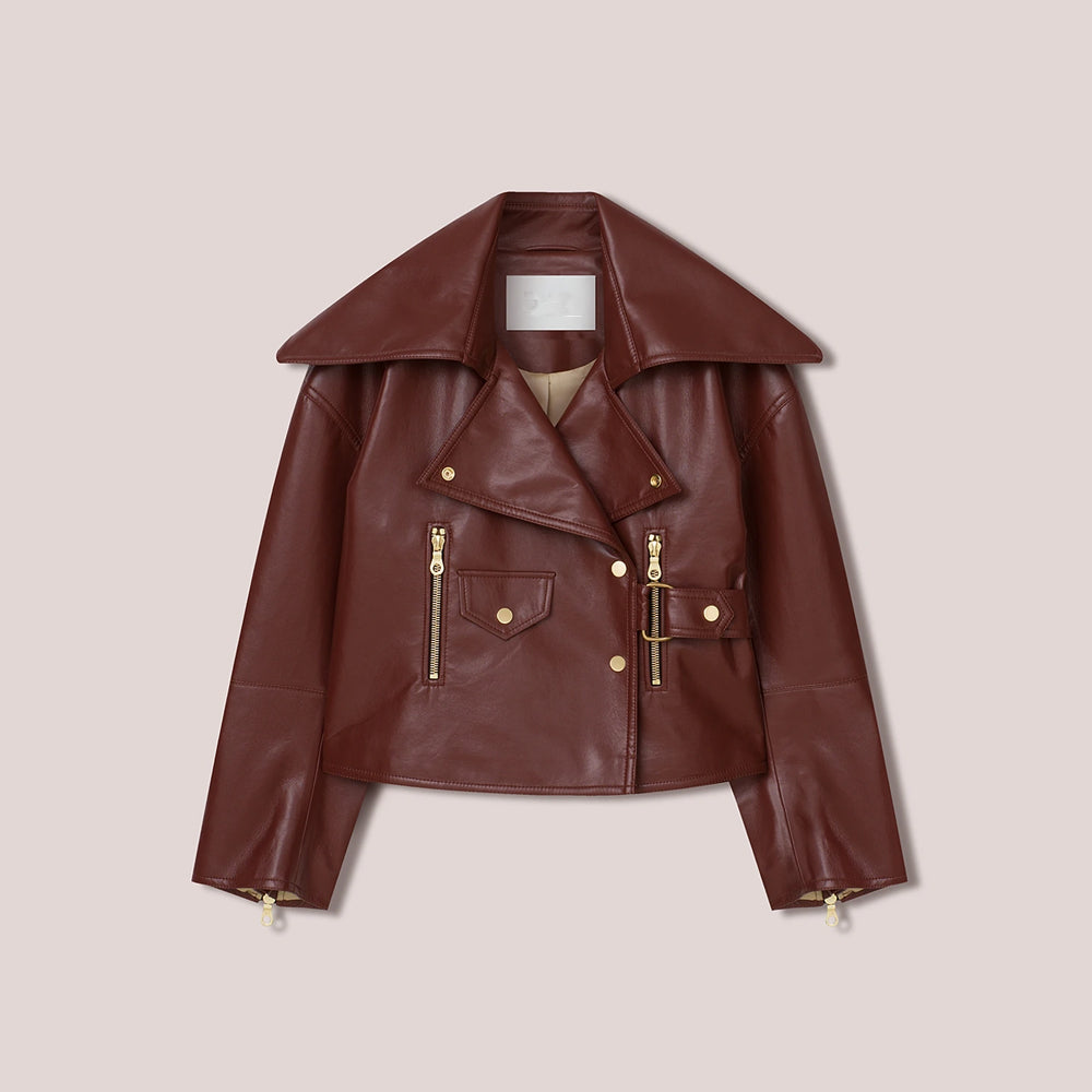 Women’s "Scarlet Couture" Designer Fashion Jacket | Premium Red Sheepskin Leather | Full Grain Apparel
