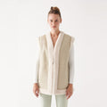 Women’s "Sahara Sands" B3 Vest | Premium Beige Sheepskin | Genuine Cream Shearling Leather Waistcoat | Full Grain Apparel