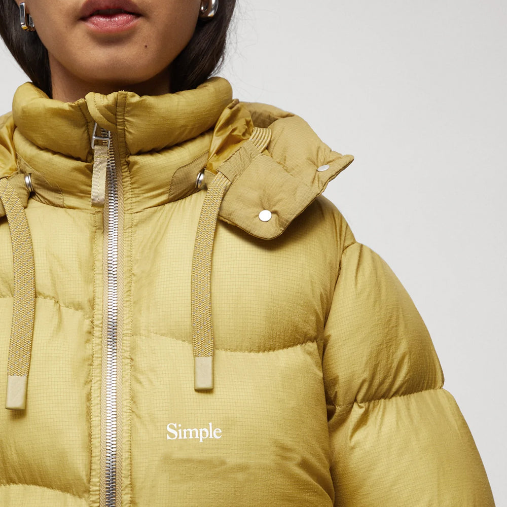 Women’s "Solar Flare" Essential Puffer | Vibrant Yellow Matte Finish | Lightweight Quilted Winter Jacket | Full Grain Apparel