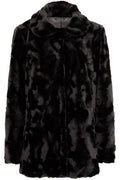 Women’s Black Fur Leather Jacket | Rugged Stealth Elegance | Full Grain Apparel