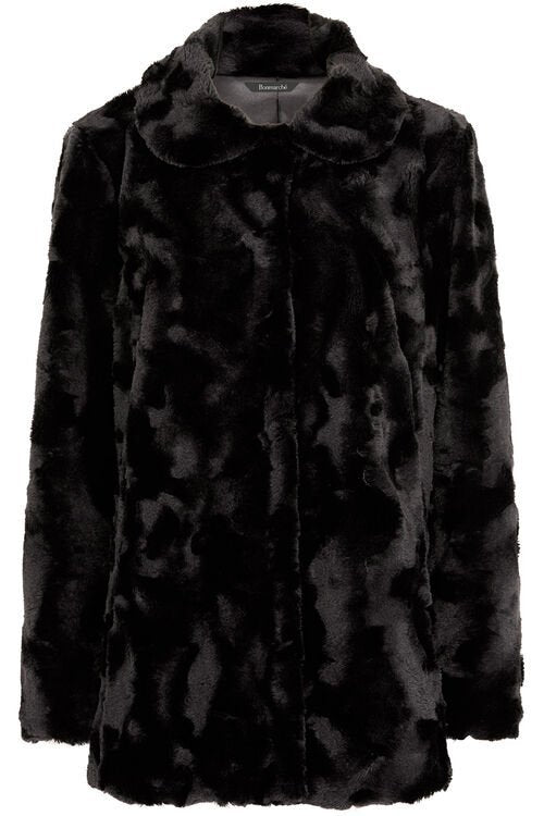 Women’s Black Fur Leather Jacket | Rugged Stealth Elegance | Full Grain Apparel