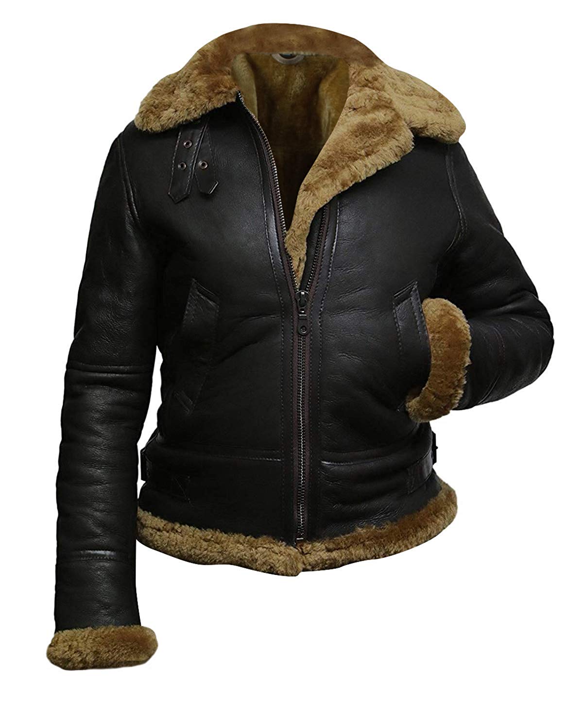 Women’s Fur Aviator Flight Jacket | Rugged Arctic Elegance | Full Grain Apparel