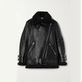 Women’s Black RAF B3 Trimmed Sheepskin Shearling Biker Jacket | "Urban Edge" Aviator Hybrid | Full Grain Apparel