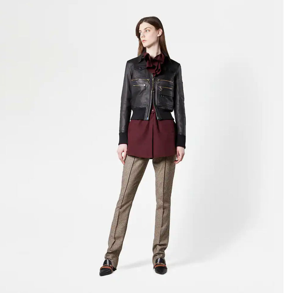 Women’s Black B3 Sheepskin Shearling Aviator Motorbike Jacket | Reinforced Winter Flight Moto | Full Grain Apparel