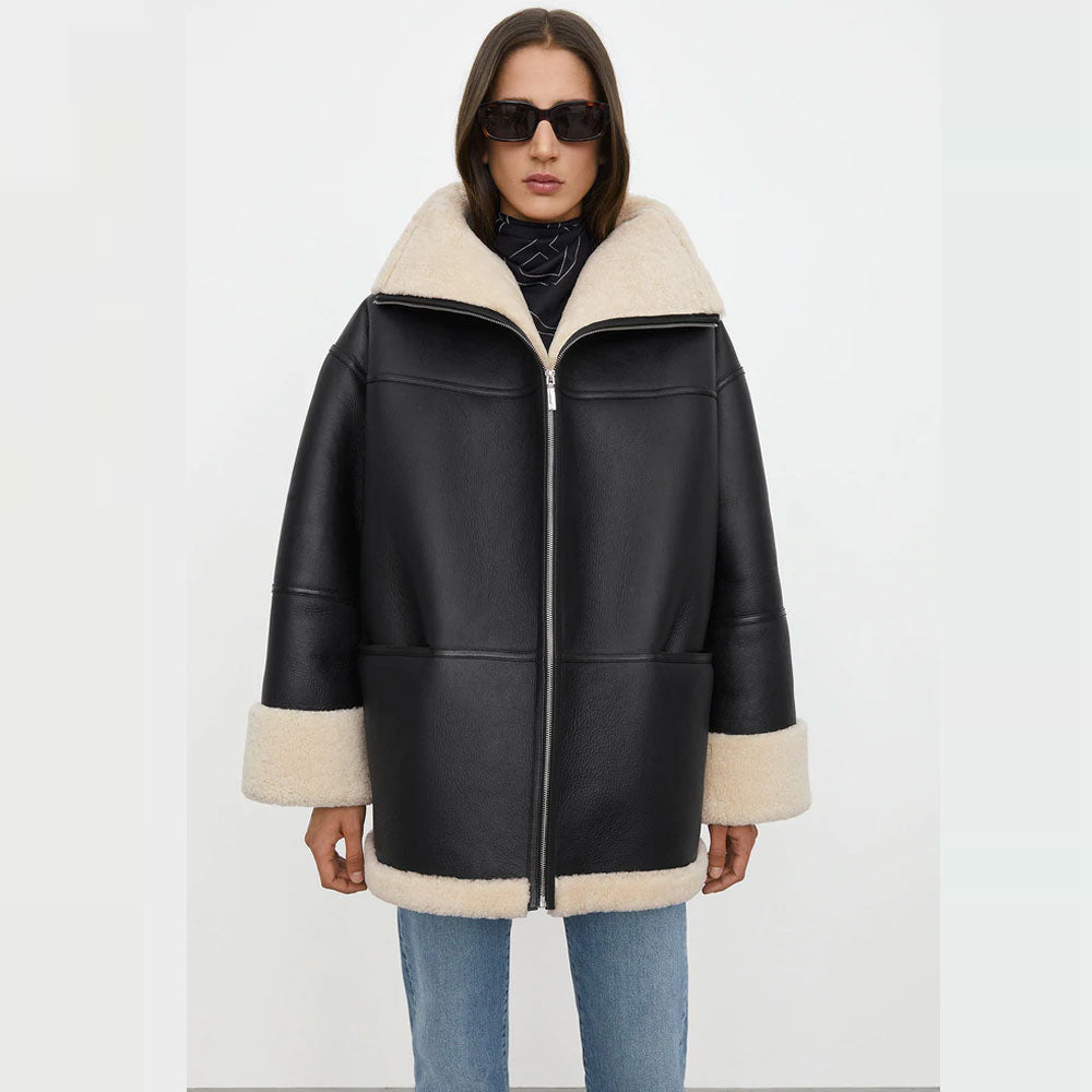 Women’s B3 RAF Aviator Styled Sheepskin Shearling Jacket | Heritage Flight Pilot Coat | Full Grain Apparel