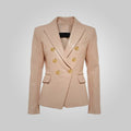 Women’s "Soho" Nappa Leather Blazer | 100% Natural Grain Lambskin | Tailored Single-Breasted Executive Coat | Full Grain Apparel