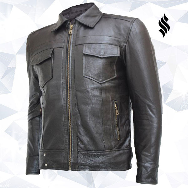 The "Vanguard" Top-Notch Brown Zipper Jacket | Full Grain Apparel