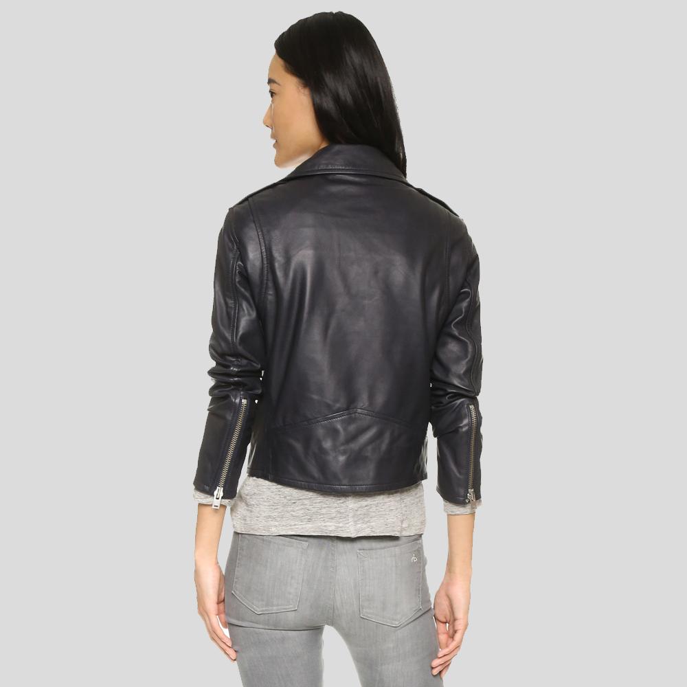 Women’s Zora Black Biker Leather Jacket | Full Grain Apparel