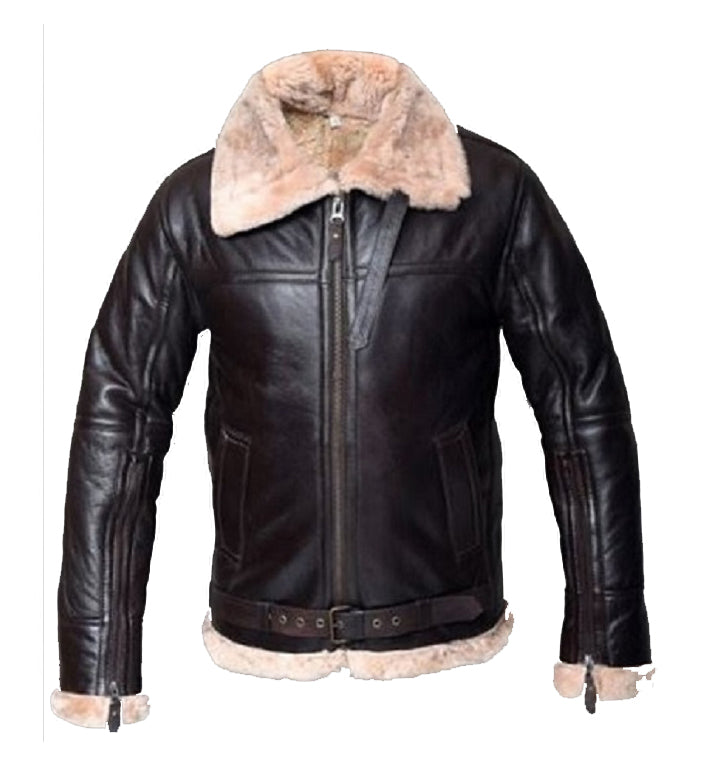 Men’s B3 Shearling Aviator Bomber Jacket | Rugged Heritage Shield | Full Grain Apparel