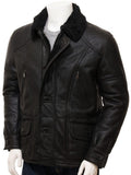 Men’s Boehmer Black Leather Shearling Jacket | Full Grain Apparel