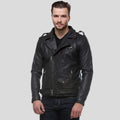Men's Freddie Black Biker Leather Jacket | Italian Sheep Nappa | Full Grain Apparel