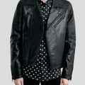 Men's Caleb Black Biker Lambskin Leather Jacket | Full Grain Apparel