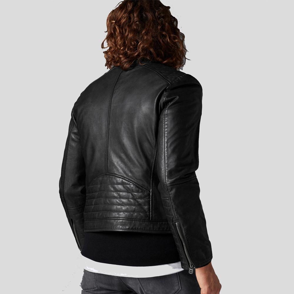 Men's Jake Black Slim Fit Biker Jacket | Genuine Cowhide Leather | Full Grain Apparel