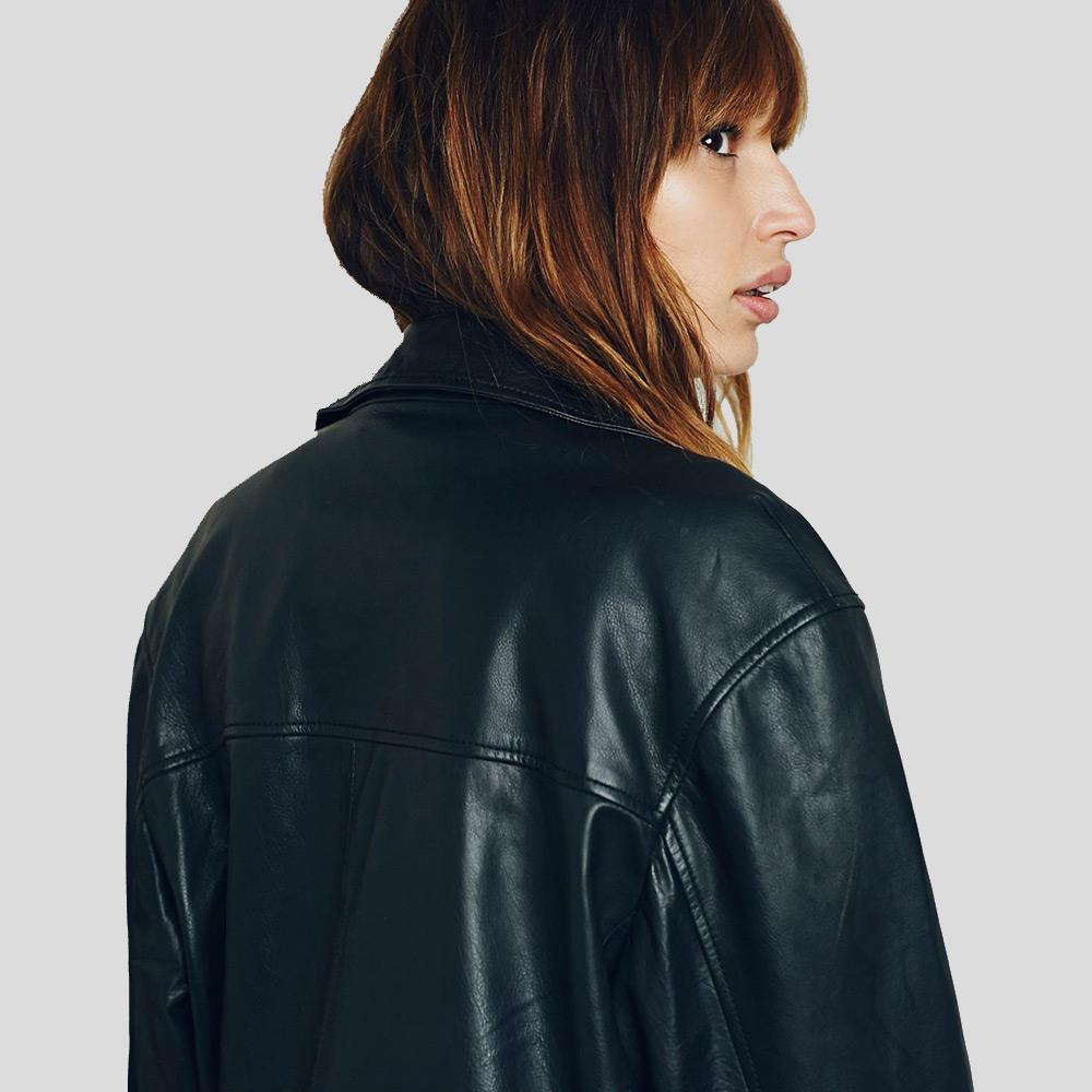 Women's Lucia Black Biker Leather Jacket | Genuine Lambskin | Full Grain Apparel