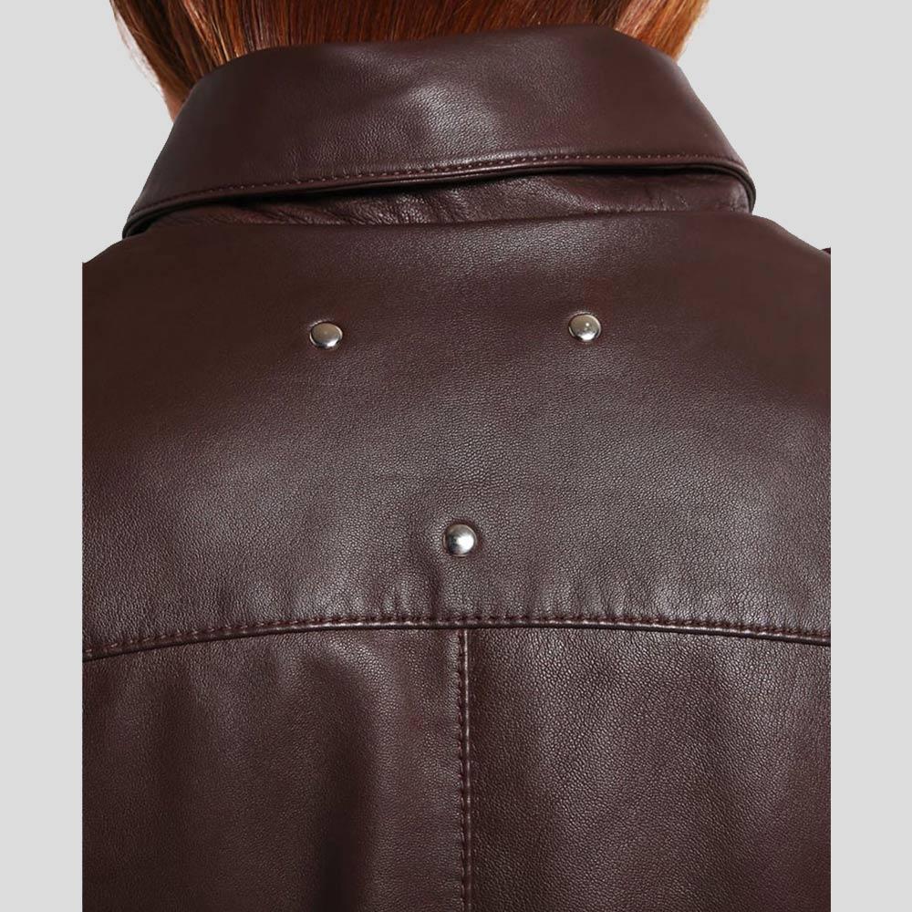 Women's Luna Brown Biker Leather Jacket | Genuine Lambskin | Full Grain Apparel