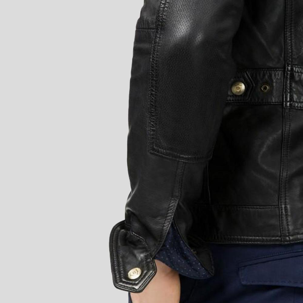 Men's Rory Black Biker Leather Jacket | Full Grain Apparel