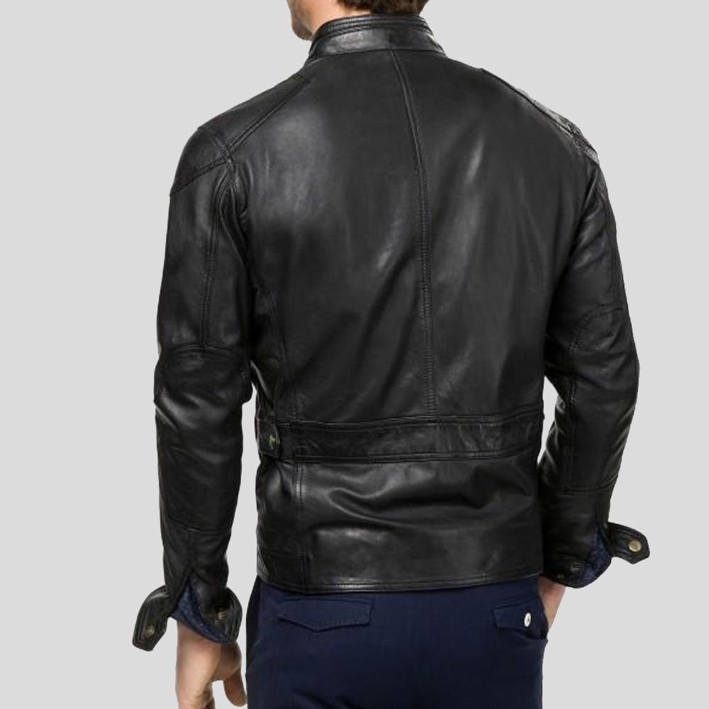Men's Rory Black Biker Leather Jacket | Full Grain Apparel