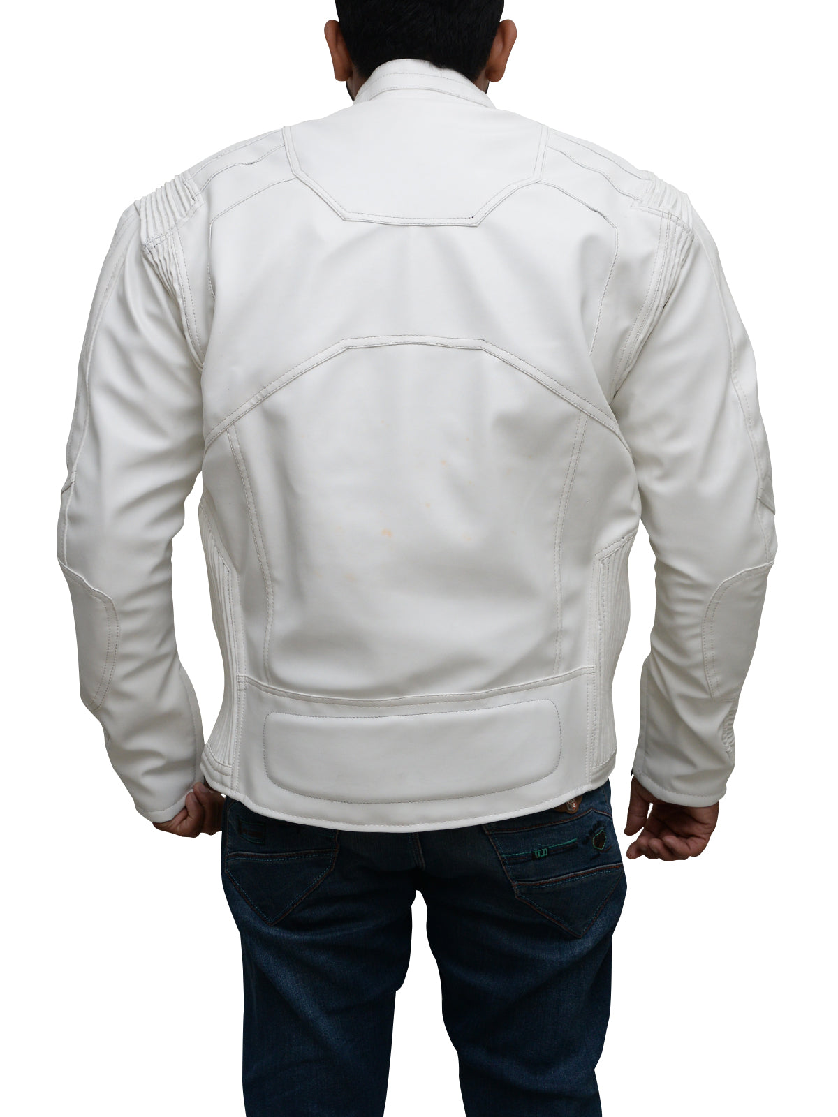 Men’s Pure White Biker Leather Jacket | Pristine Street Style | Full Grain Apparel