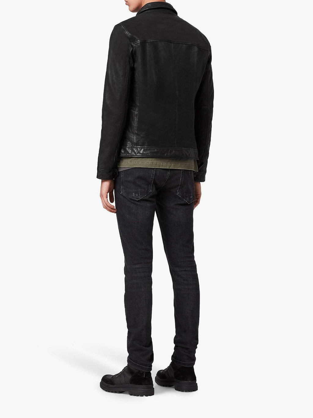 Men’s Solid Black Leather Onyx Jacket | Industrial Modern Essential | Full Grain Apparel