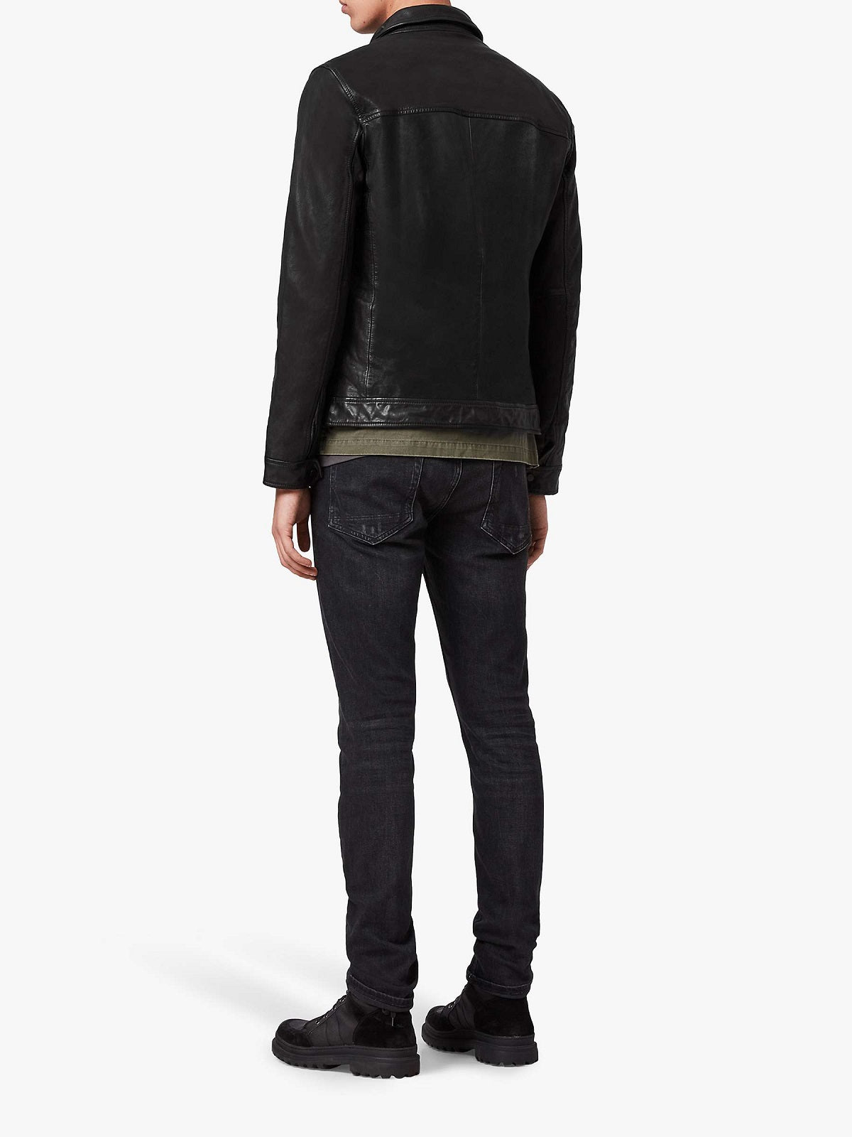 Men’s Solid Black Leather Onyx Jacket | Industrial Modern Essential | Full Grain Apparel