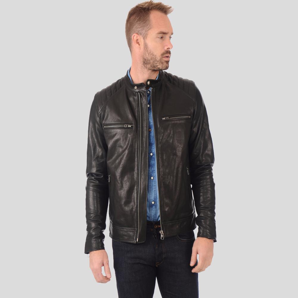 Men's Noah Black Motorcycle Leather Jacket | Full Grain Apparel