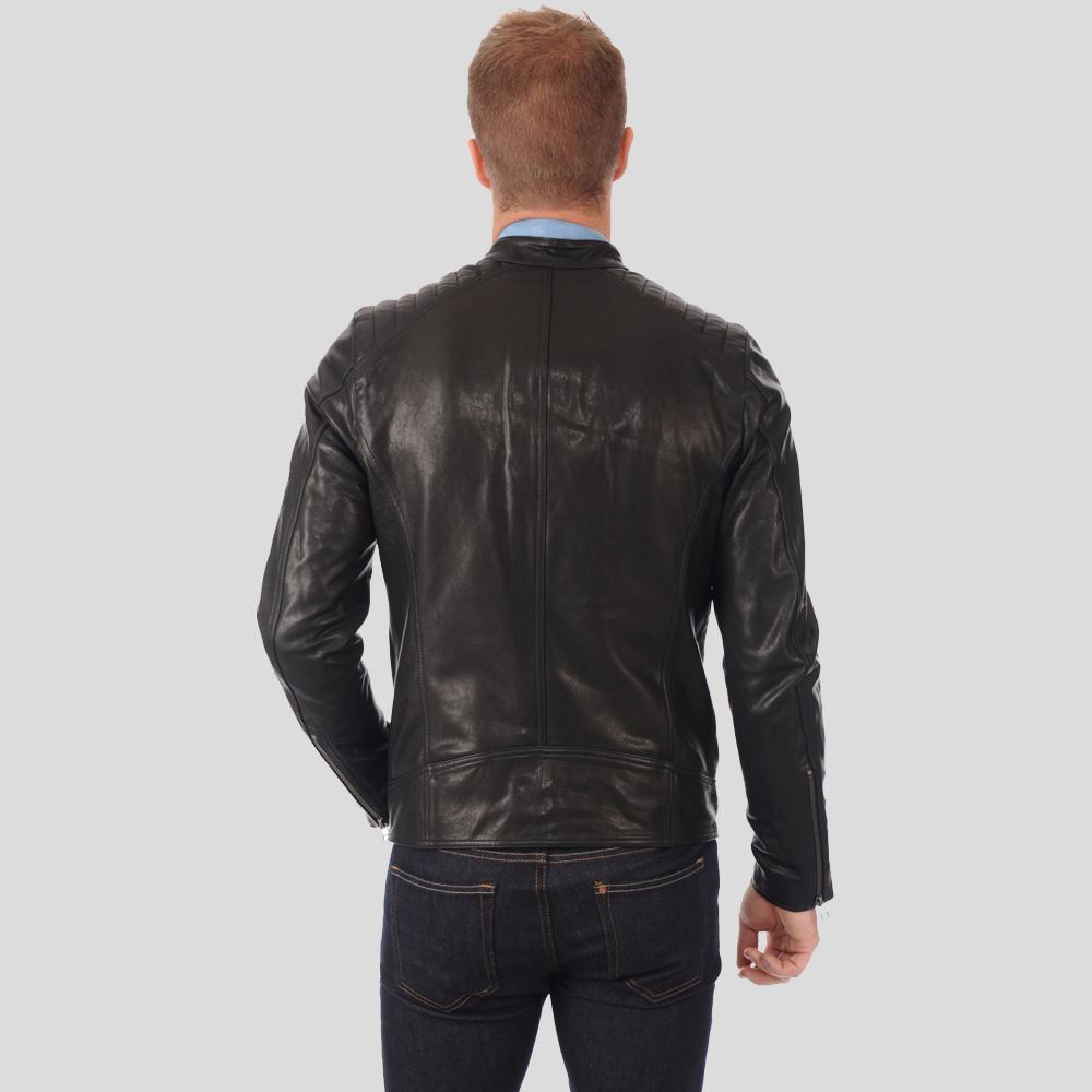 Men's Noah Black Motorcycle Leather Jacket | Full Grain Apparel