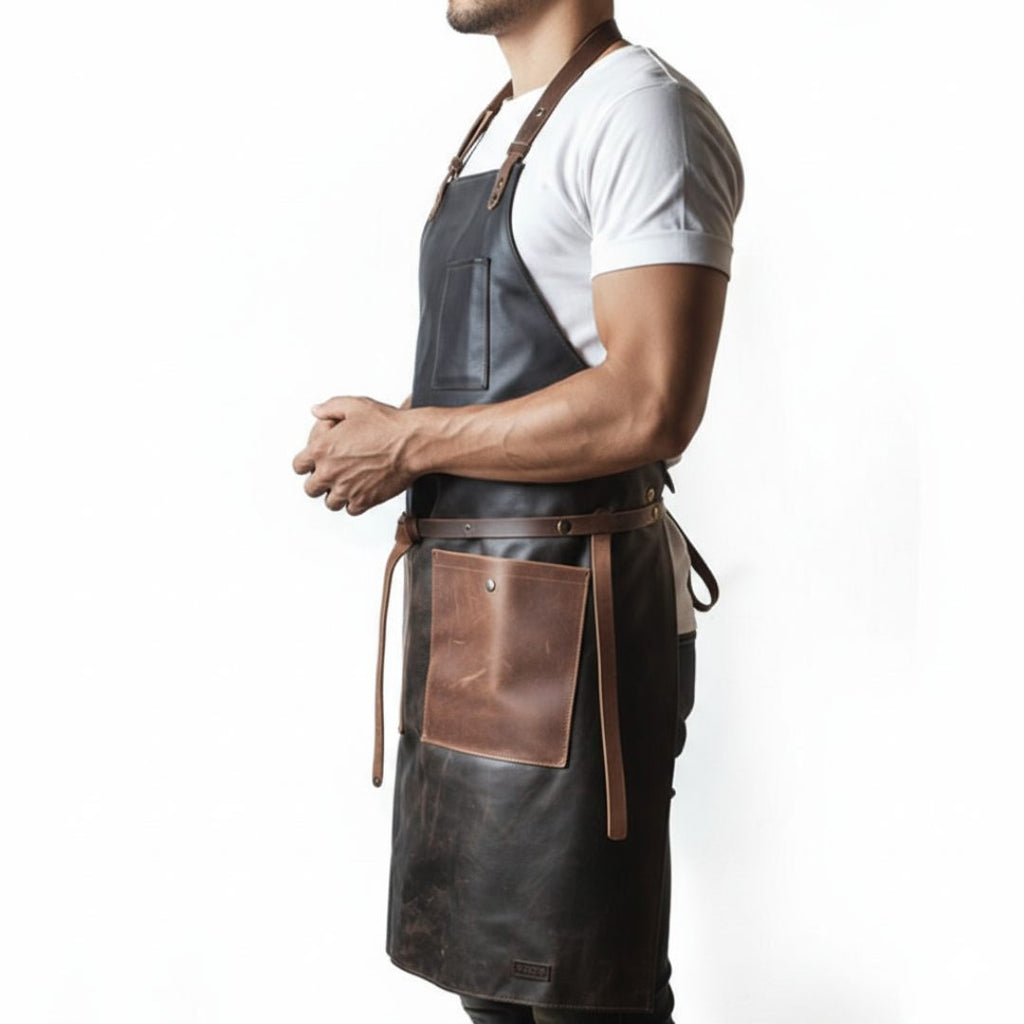 FlameFrenzy Leather Chef Apron