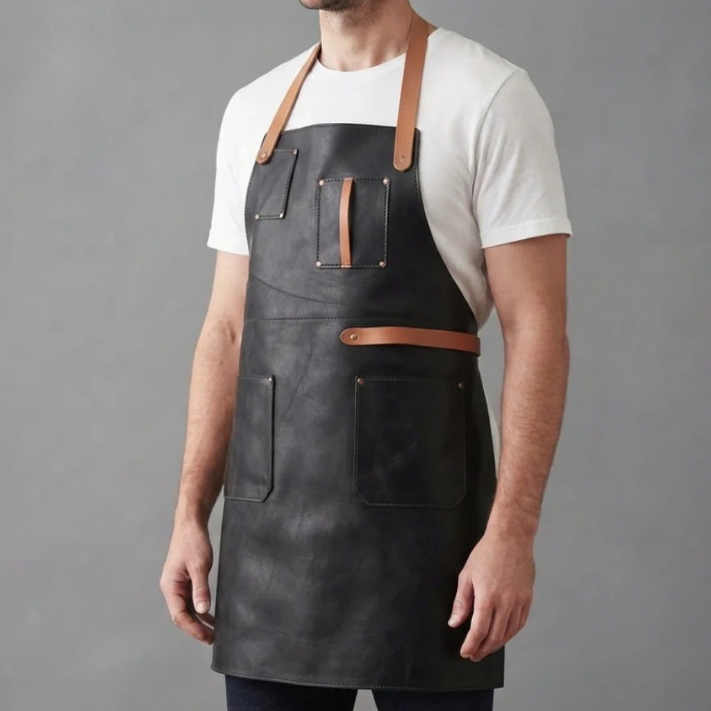 BBQ Savior Leather Grilling Apron