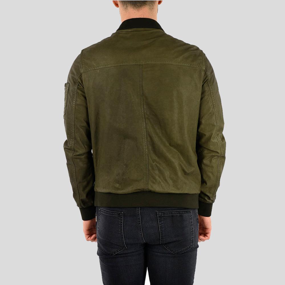 Men’s Briggs Green Suede Leather Jacket | Full Grain Apparel