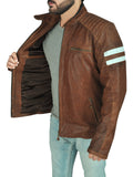 Men’s Classic Brown Leather Biker Jacket | Vintage Cafe Racer | Full Grain Apparel