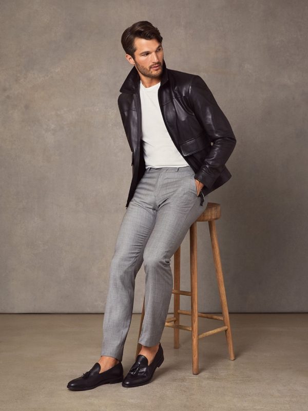 Men’s Midnight Heritage Vintage Leather Jacket | Distressed Black Racer | Full Grain Apparel