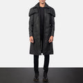Men’s Classic Black Sheepskin Leather Duster Coat | Full Grain Apparel