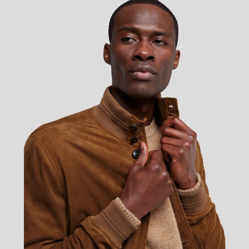 Men’s Cohen Tan Suede Leather Jacket | Full Grain Apparel
