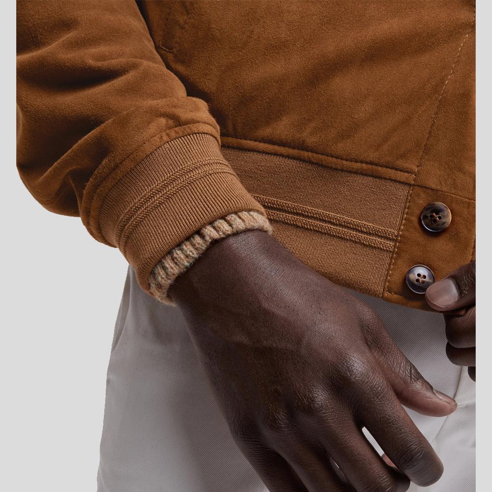 Men’s Cohen Tan Suede Leather Jacket | Full Grain Apparel