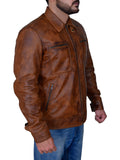 Men’s Distressed Brown Leather Jacket | Rugged Vintage Heritage | Full Grain Apparel