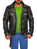 Men’s Distressed Brown Snake Skin Pattern Leather Jacket | Exotic Rugged Style | Full Grain Apparel
