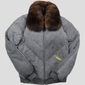 The "Exotic-V" Bomber | Premium Elephant Print Leather | Removable Fox-Style Fur Collar | Full Grain Apparel