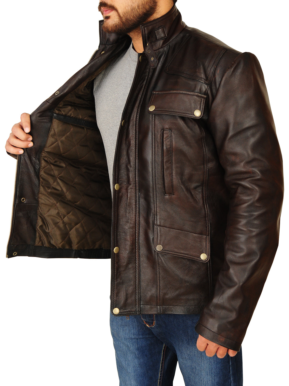 Men’s Dark Brown Leather Jacket | Classic Heritage Style | Full Grain Apparel